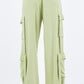 American Bazi Linen Wide Leg Cargo Pants