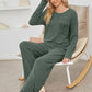 Round Neck Long Sleeve Top and Pants Set