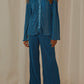 Collared Neck Long Sleeve Top and Pants Lounge Set