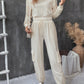 Perfee Round Neck Long Sleeve Top and Pants Set