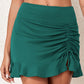 Ruched Elastic Waist Swim Skirt