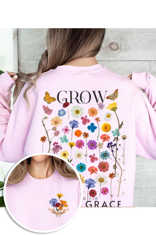 Grow In Grace Graphic Fleece Sweatshirts