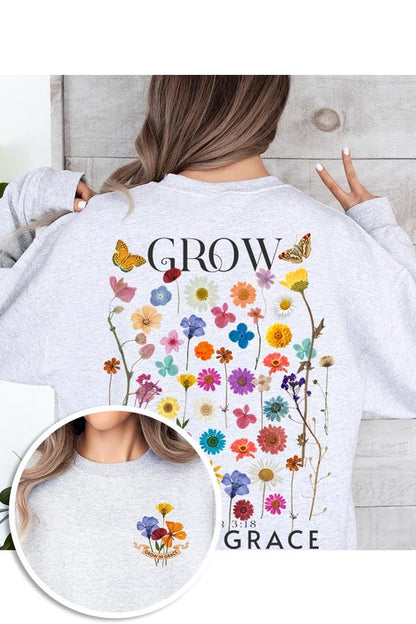 Grow In Grace Graphic Fleece Sweatshirts