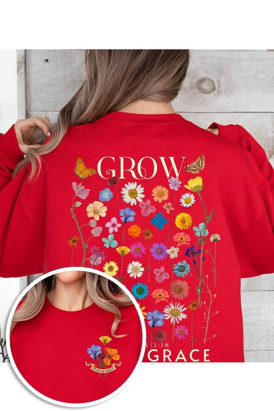 Grow In Grace Graphic Fleece Sweatshirts