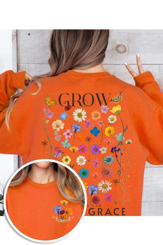 Grow In Grace Graphic Fleece Sweatshirts