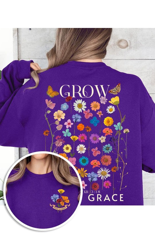 Grow In Grace Graphic Fleece Sweatshirts