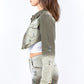 American Bazi Distressed Ombre Washed Cropped Denim Jacket