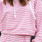 Drawstring Striped Hooded Top and Shorts Set