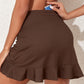 Ruched Elastic Waist Swim Skirt