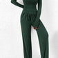 Round Neck Long Sleeve Top and Pants Set