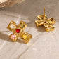 18K Gold-Plated Zircon Cross Earrings