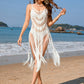 Fringe Openwork Spaghetti Strap Cover-Up