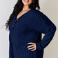 Basic Bae Full Size Ribbed Half Button Long Sleeve T-Shirt