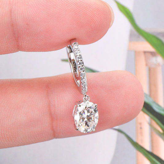 3 Carat Moissanite 925 Sterling Silver Earrings