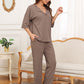 Ribbed Half Sleeve Top and Pocketed Pants Set