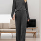 Round Neck Long Sleeve Top and Pants Set