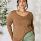 Zenana Full Size Long Sleeve V-Neck Top