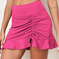 Ruched Elastic Waist Swim Skirt