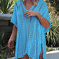 Angel Wings Cutout V-Neck Cover-Up with Tassel