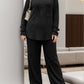 Round Neck Long Sleeve Top and Pants Set