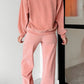 Round Neck Long Sleeve Top and Pants Set