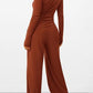 Round Neck Long Sleeve Top and Pants Set