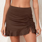 Ruched Elastic Waist Swim Skirt