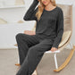 Round Neck Long Sleeve Top and Pants Set