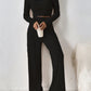 Honey Scoop Neck Long Sleeve Top and Pants Set