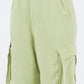 American Bazi Linen Wide Leg Cargo Pants