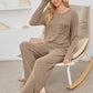 Round Neck Long Sleeve Top and Pants Set