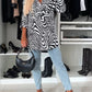 Animal Print Long Sleeve Blazer