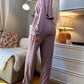 V-Neck Long Sleeve Top and Pants Set