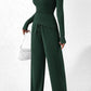 Round Neck Long Sleeve Top and Pants Set