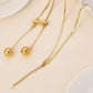 18K Gold-Plated Titanium Steel Hollow Bead Necklace