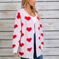 Angel Wings Heart Open Front Long Sleeve Cardigan