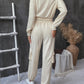 Perfee Round Neck Long Sleeve Top and Pants Set