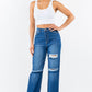 American Bazi High Waist Distressed Wide Leg Jeans