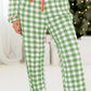 Contrast Piping Plaid Top and Pants Lounge Set