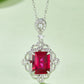 925 Sterling Silver Ruby Pendant Necklace